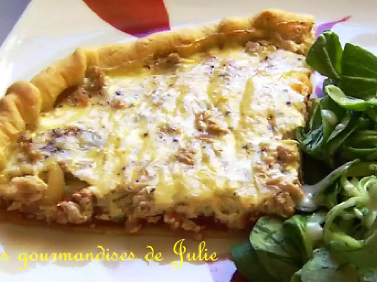 Tarte thon, tomates, oignons