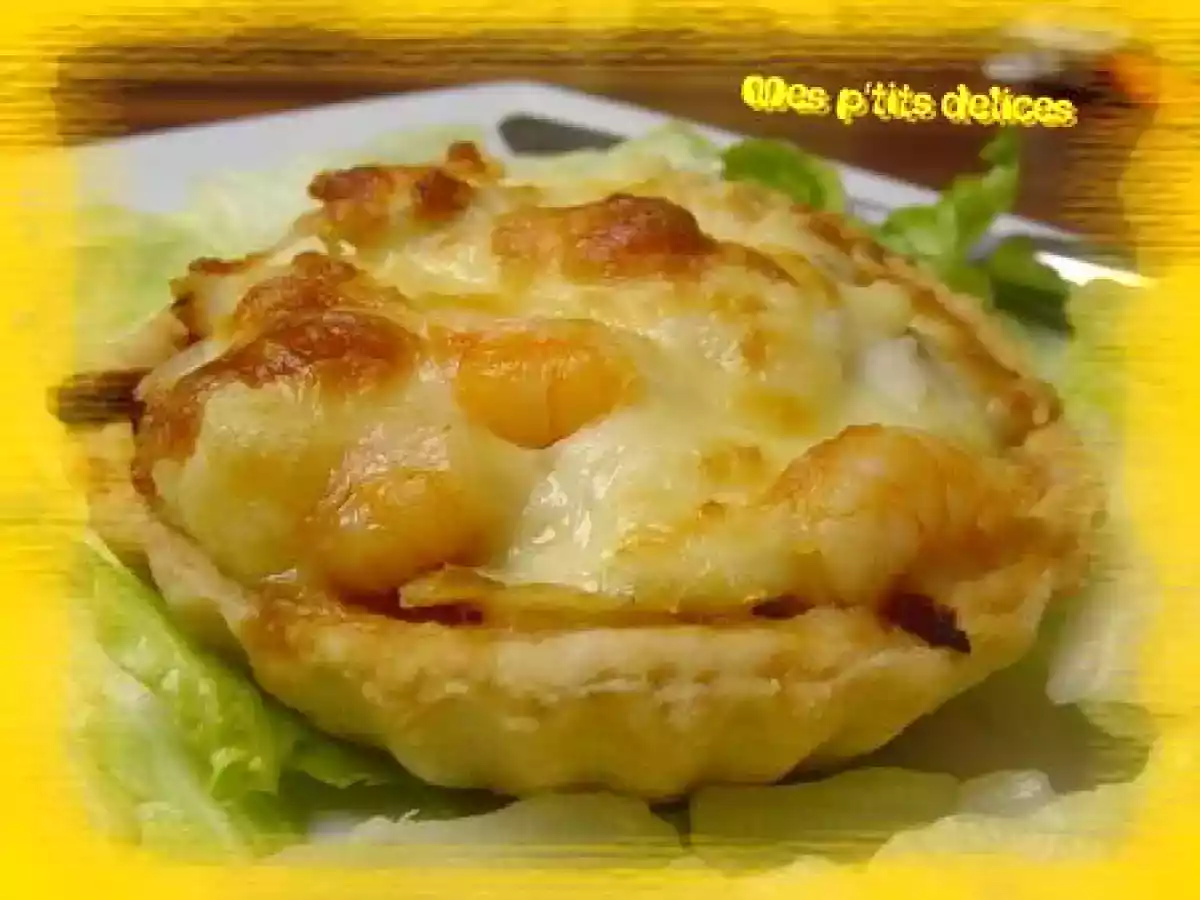 Tartelettes de cabillaud, confit d'oignons et poivrons