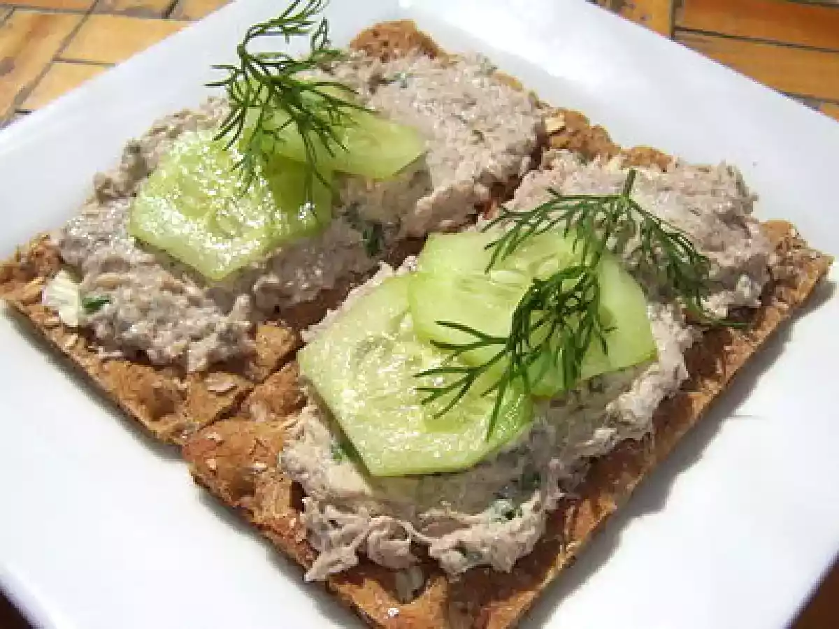 Tartinade de sardine au fromage blanc sur craquelin Wasa