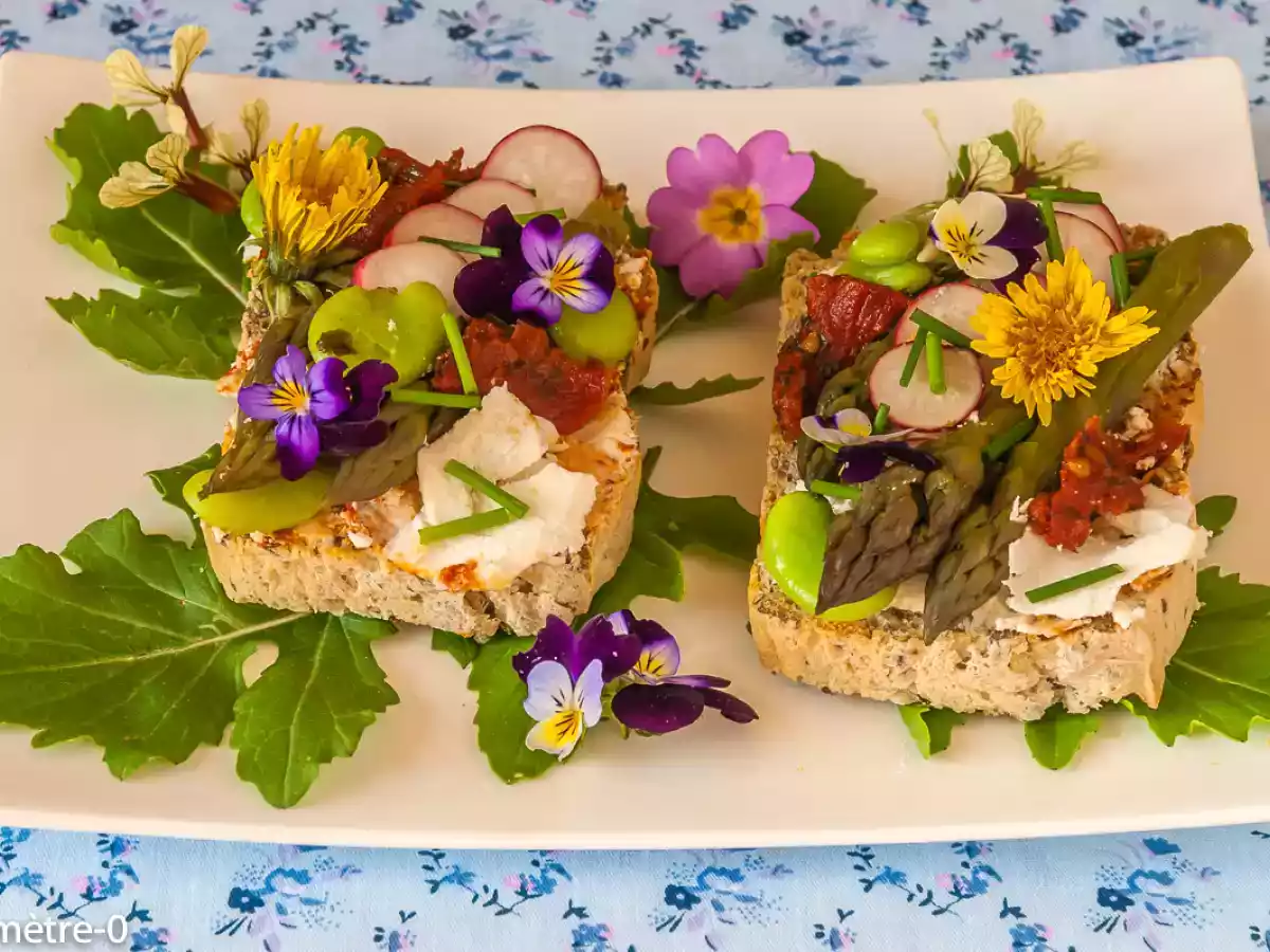 Tartine aux légumes printaniers