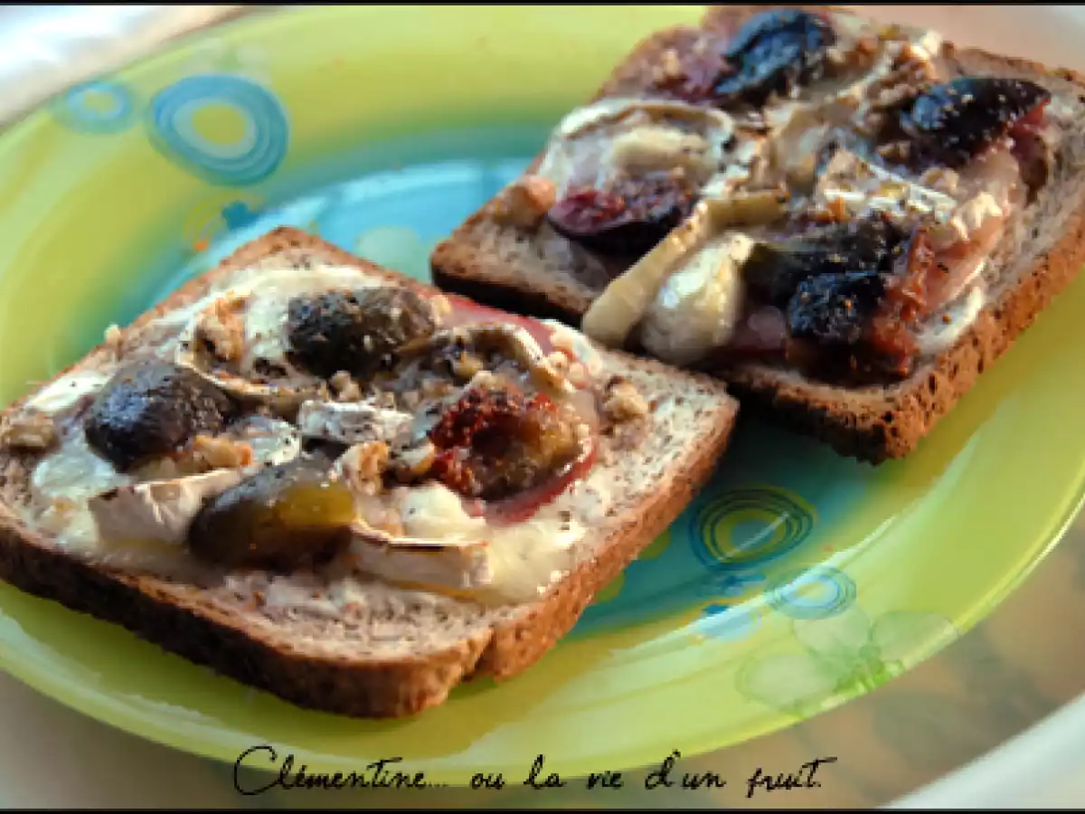 Tartines chèvre, miel, figues et noix - photo 2