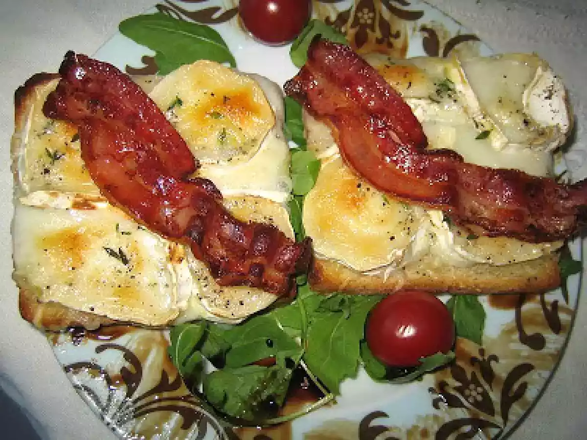 Tartines de chèvre chaud, thym frais et lard croustillant!! - photo 2