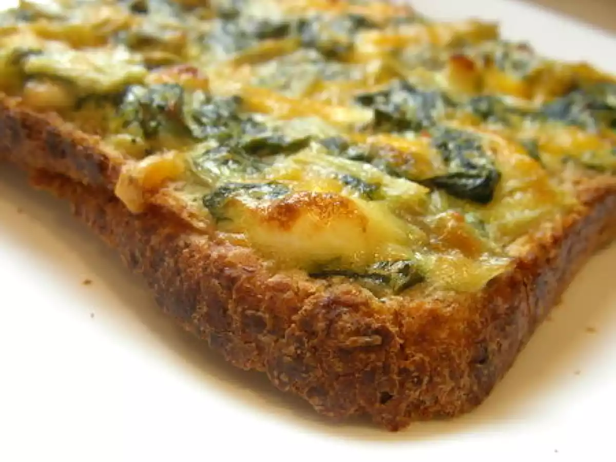 Tartines gratinées Epinards - Chèvre