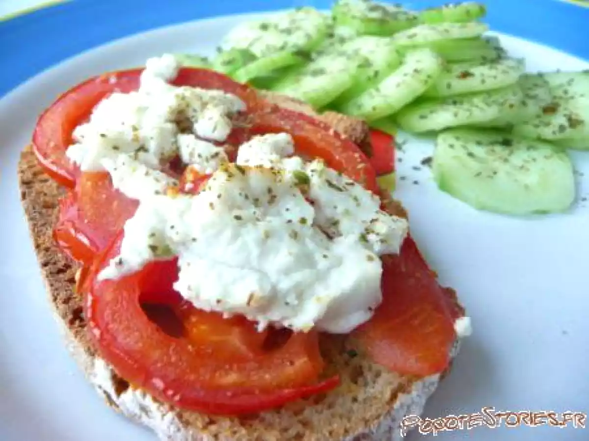 TARTINES TOMATE CHEVRE ET HERBES DE PROVENCE
