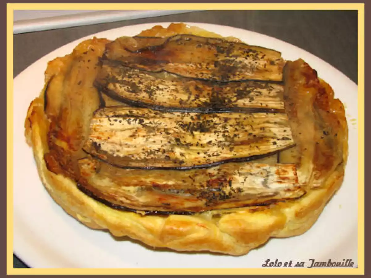 Tatin d'aubergines au jambon et à l'emmental