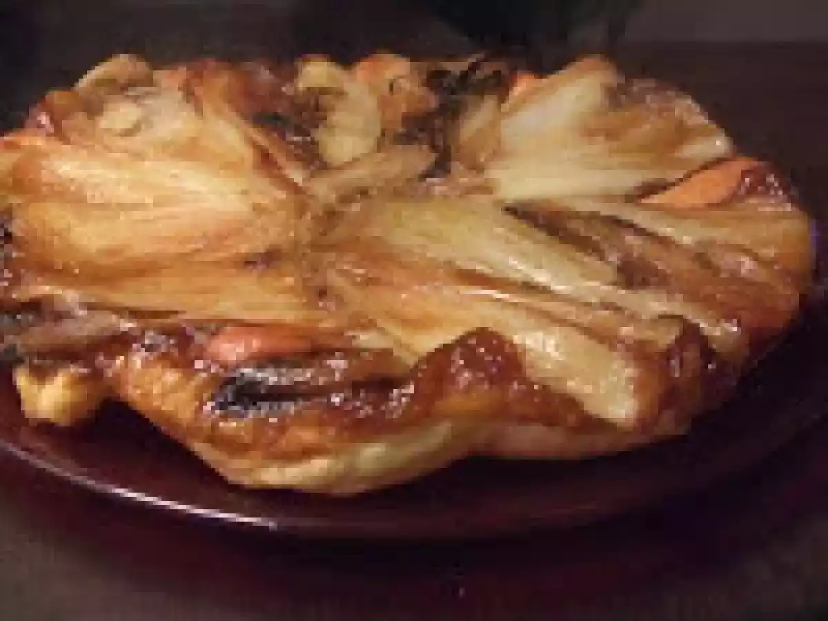 Tatin d?endives au poulet et au curry