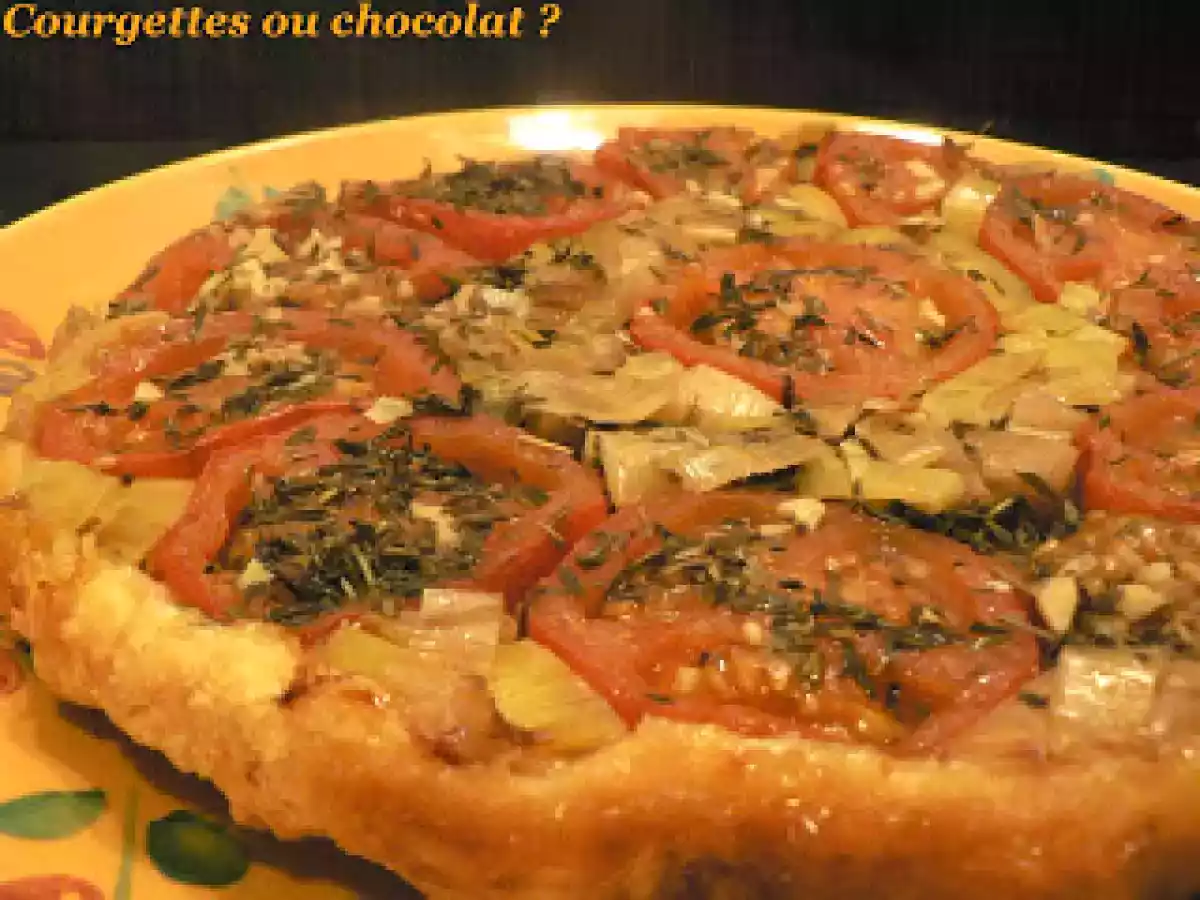 Tatin de tomates et poireaux