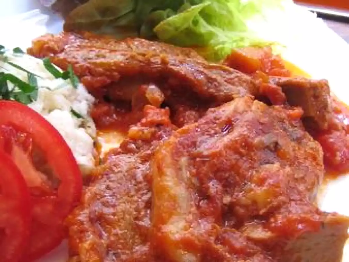 Tendron de veau à la tomate et au citron confit
