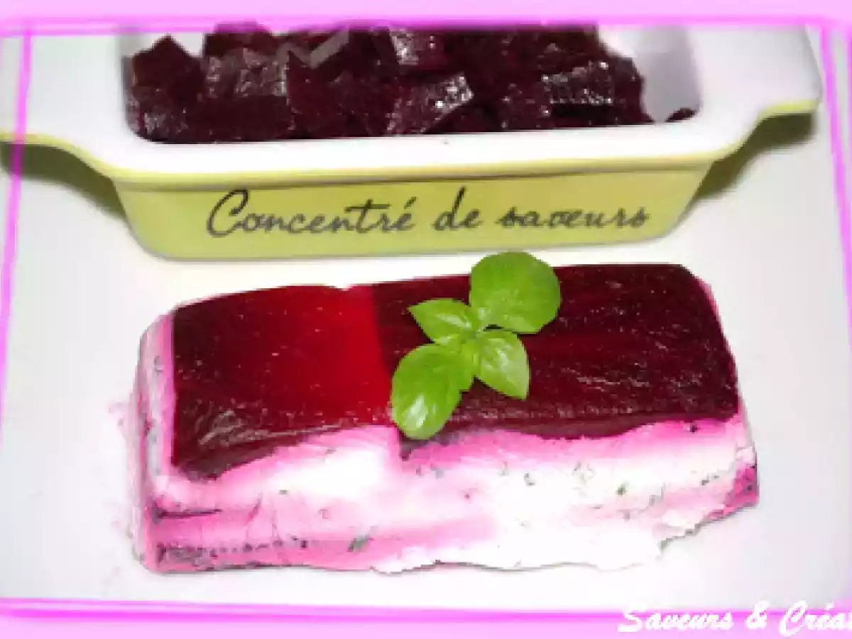 Terrine de betterave rouge au chèvre frais.