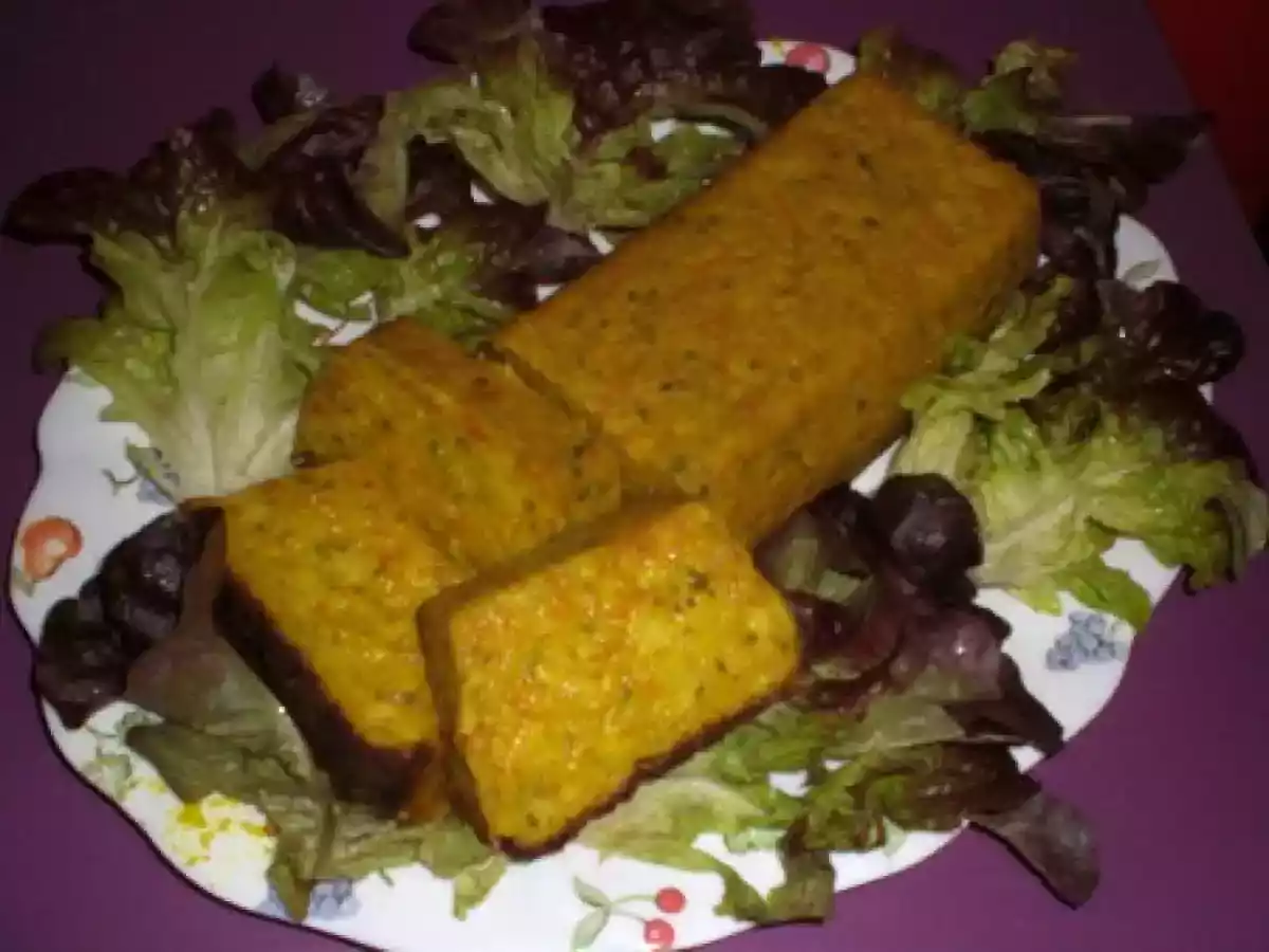 TERRINE DE LEGUMES A LA FARINE DE POIS CHICHES ET AU CURRY