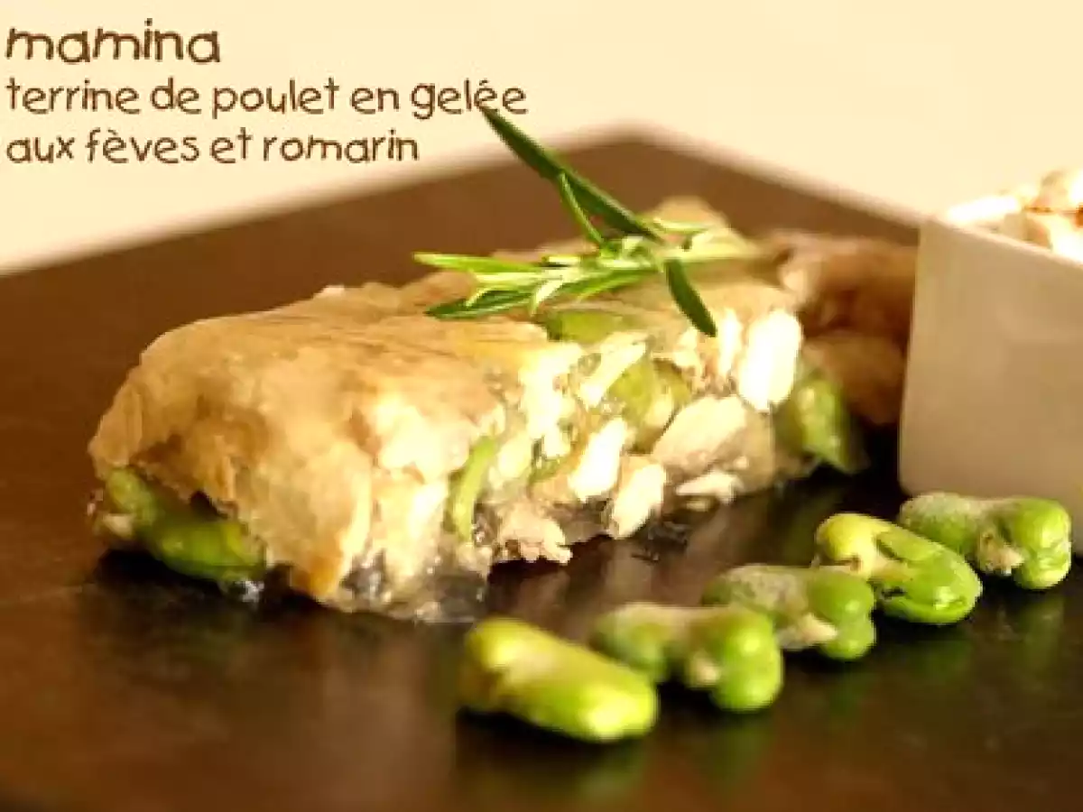 Terrine de poulet en gelée aux fèves