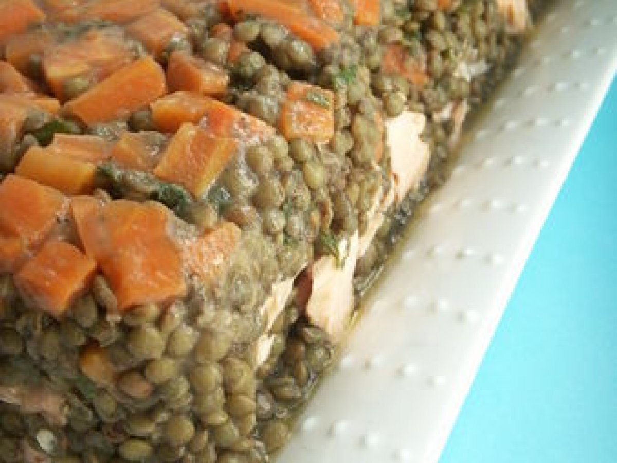 Terrines de lentilles vertes au saumon Recette Ptitchef