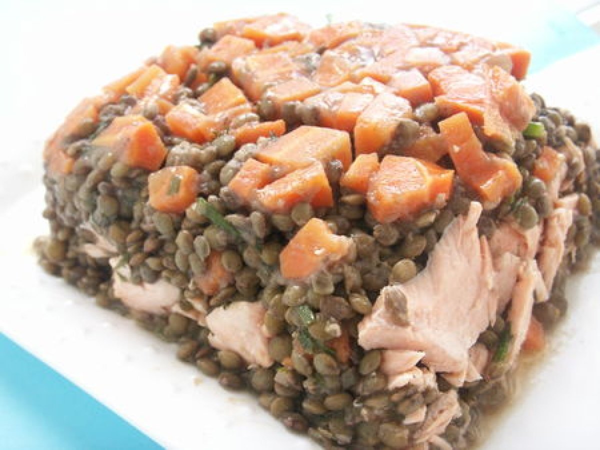 Terrines de lentilles vertes au saumon Recette Ptitchef