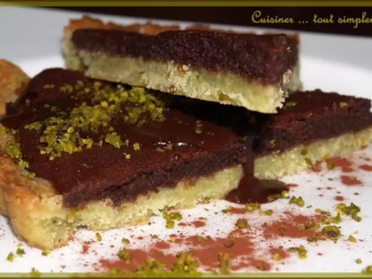 THE Tarte au Chocolat ... avec pâte sablée à la pistache