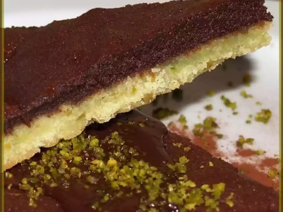 THE Tarte au Chocolat ... avec pâte sablée à la pistache - photo 3