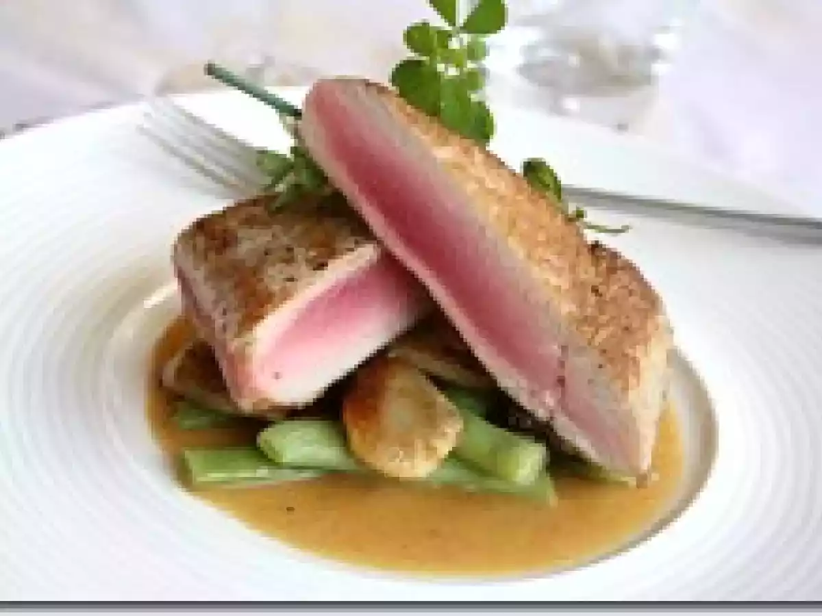 Thon Mi-cuit aux Topinambours et Jus à la Bière - photo 2