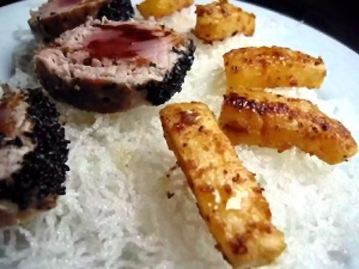 Thon rouge au sésame noir, ananas aux épices - photo 2