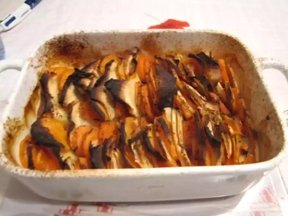 Tian de légumes d'hiver au miel et au thym