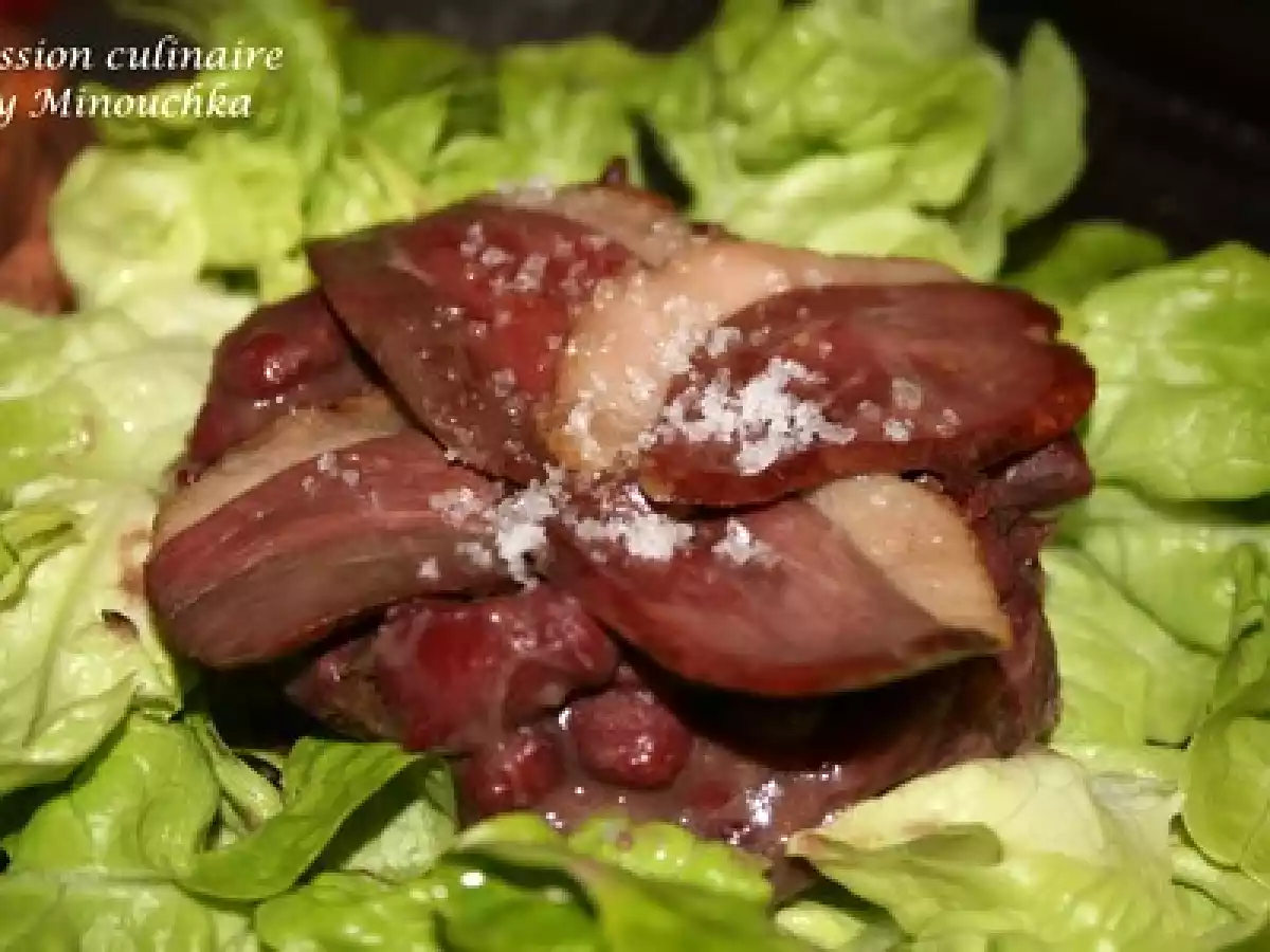 Timbale d'haricots rouges au magret de canard