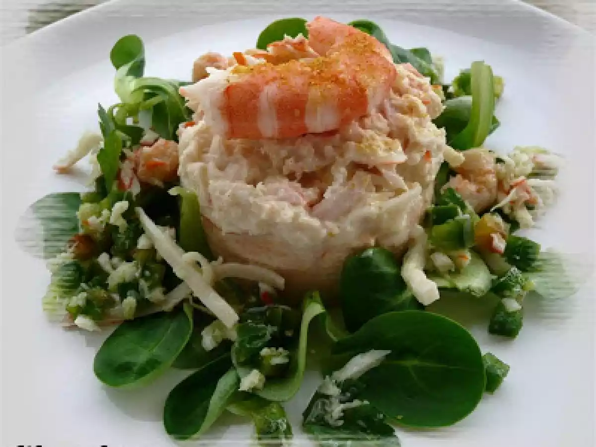 Timbale de crabe à la bisque de homard
