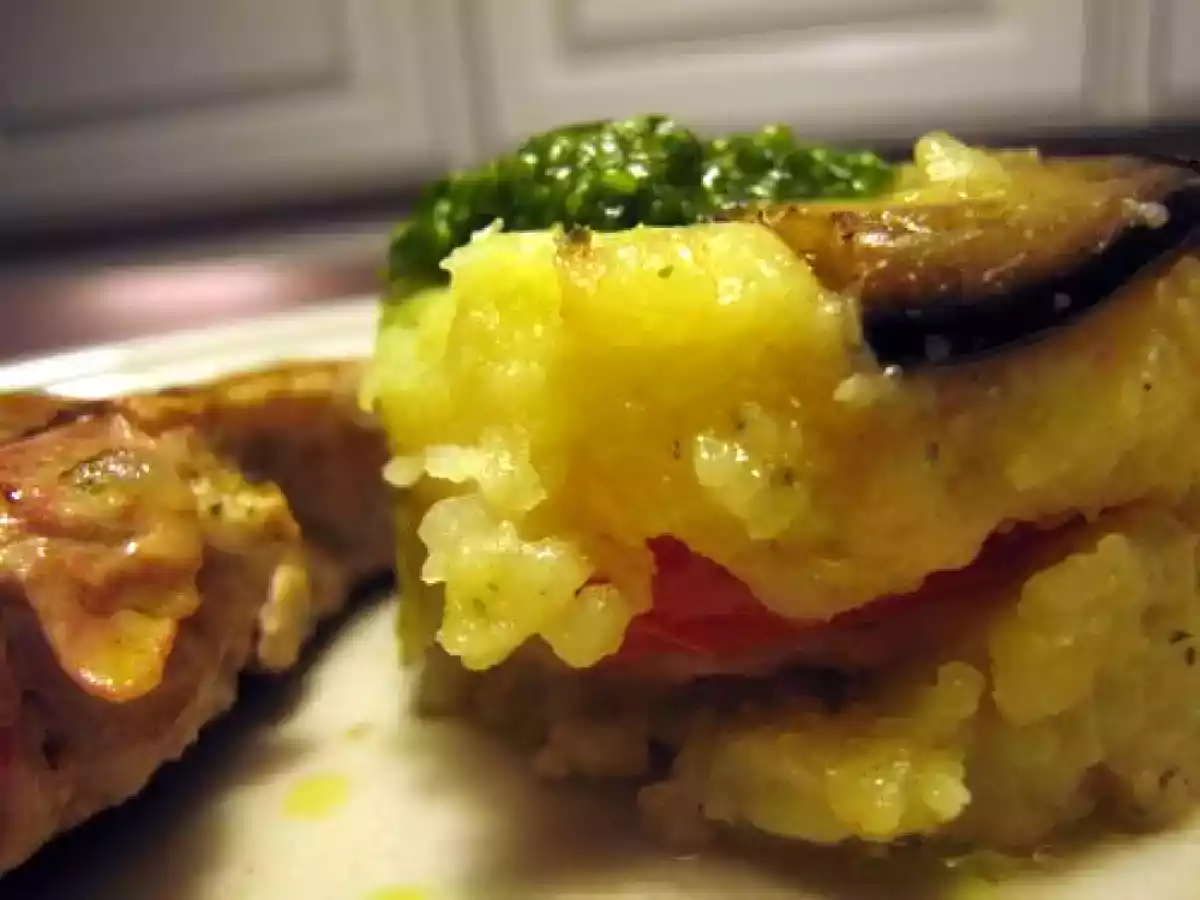 Timbale de légumes, pomme de terre et pesto - photo 3
