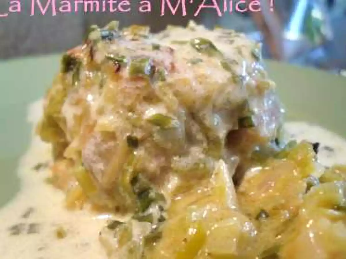 Timbale de poireaux à la truite fumée