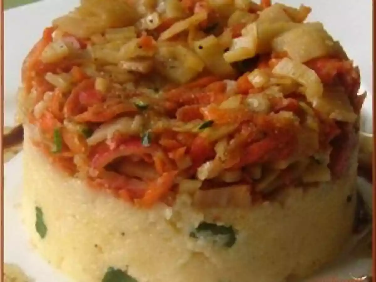 Timbale de polenta et miettes de crabe