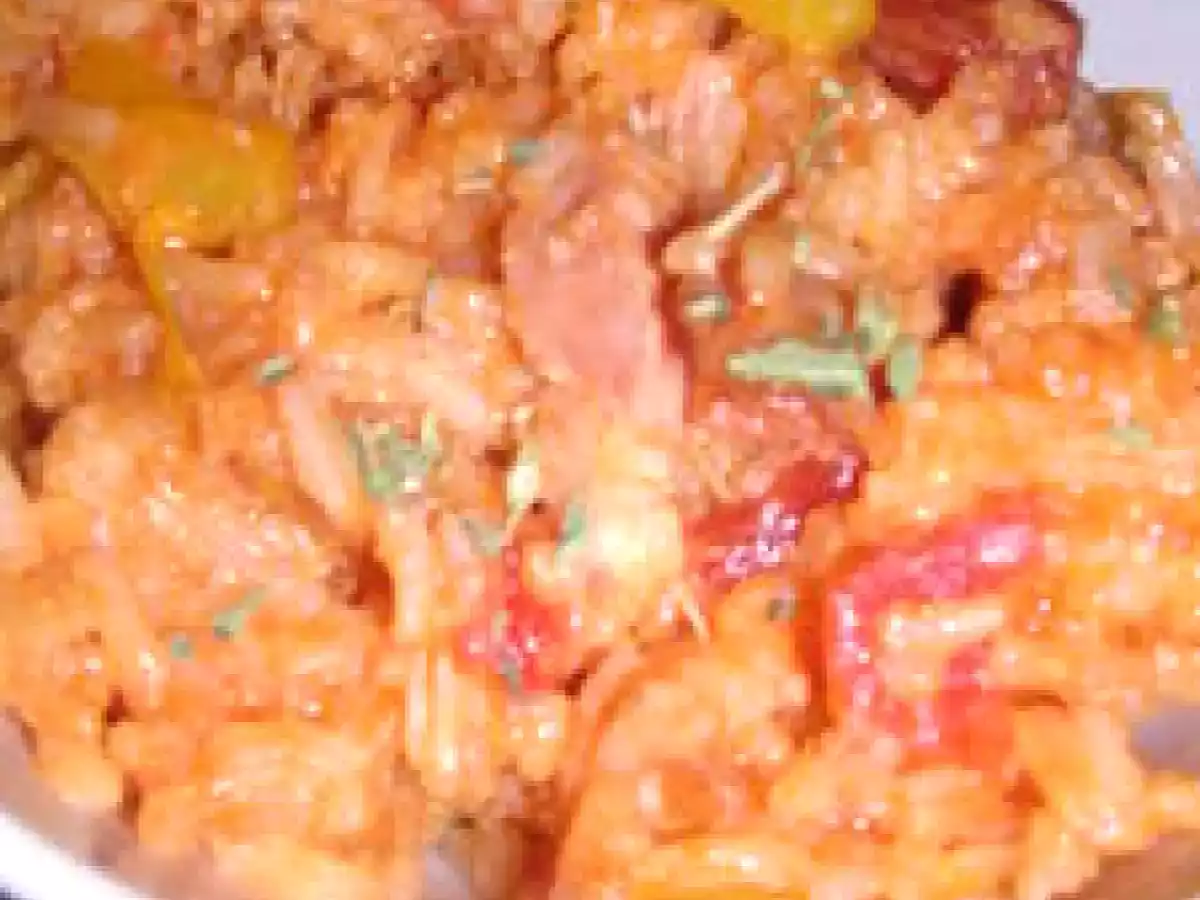 TIMBALE DE RIZ AUX TOMATES ET LARDONS