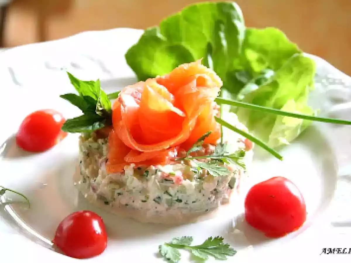TIMBALE FRAICHEUR AU CRABE ET TRUITE FUMEE