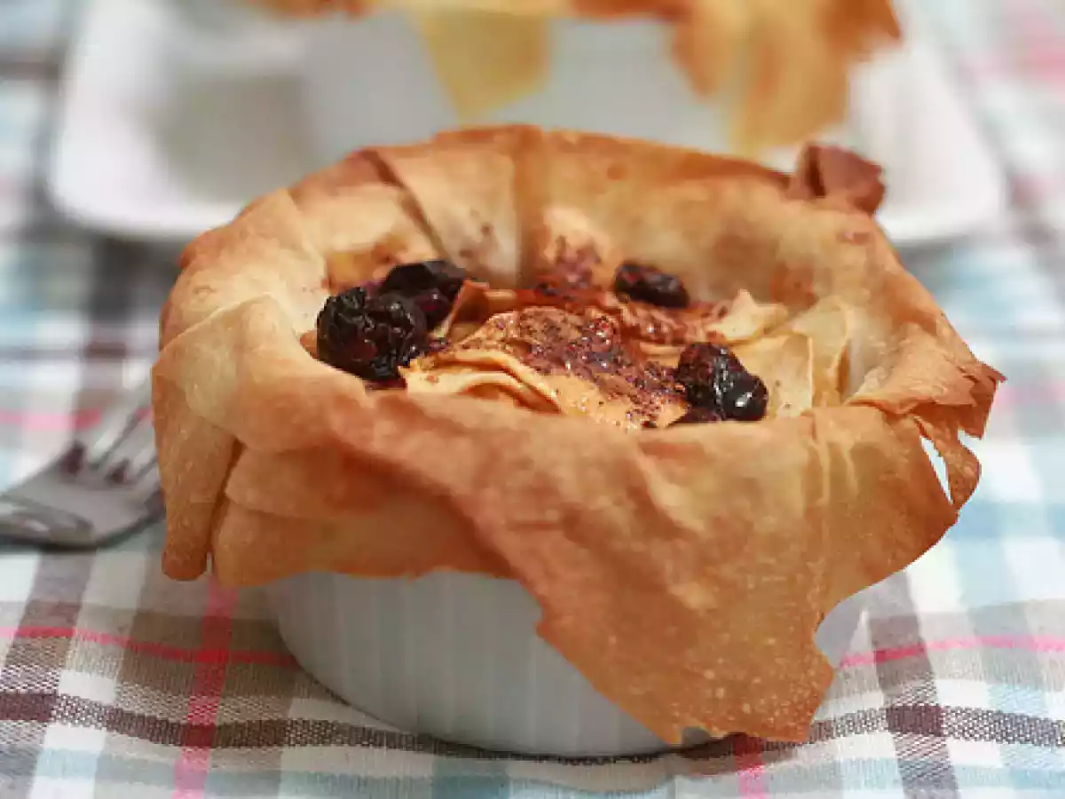 Timbales croustillantes aux pommes & caramel de cidre