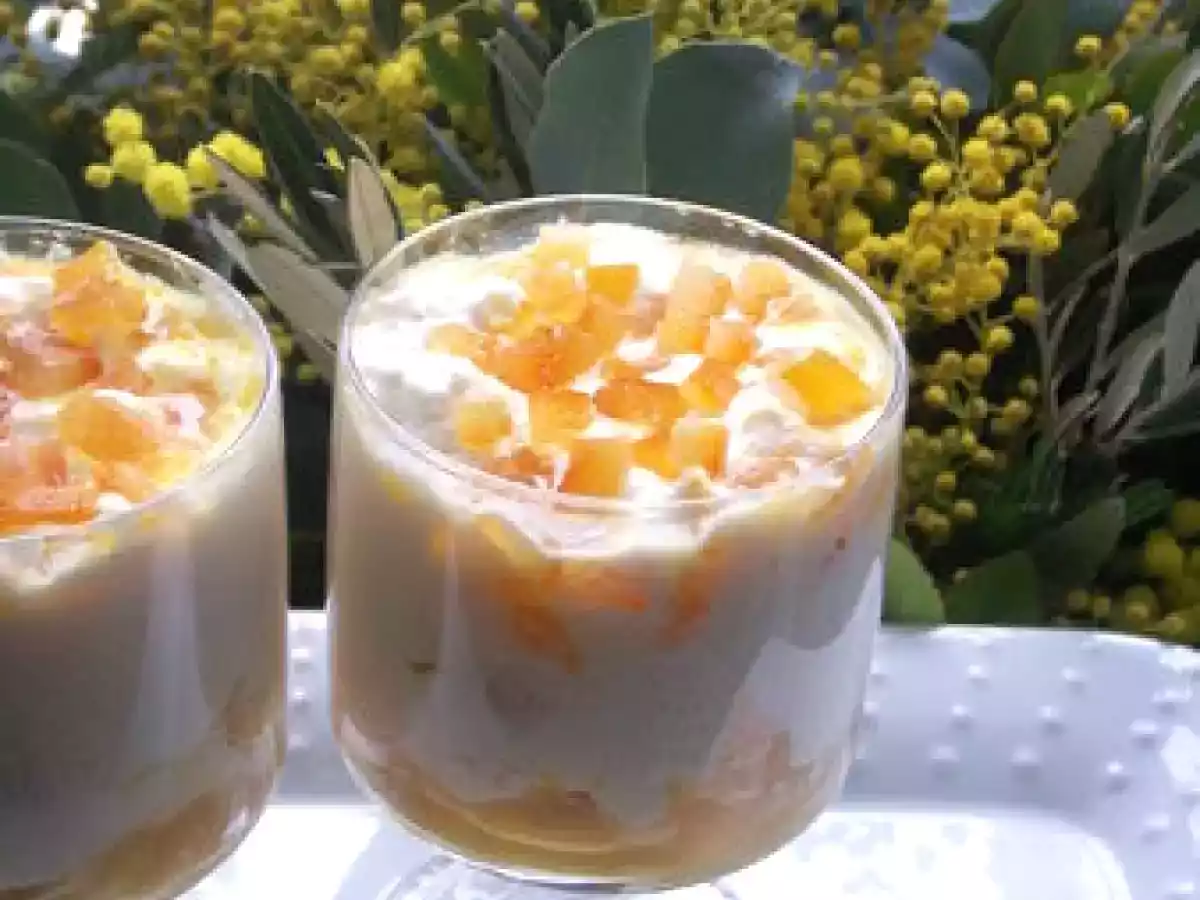 Tiramisu à l'orange et Grand-Marnier sur fond de mimosa......