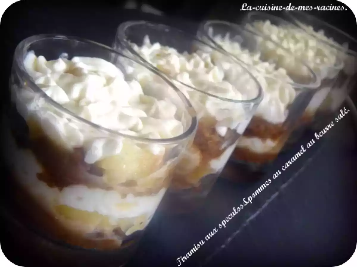 Tiramisu au speculos et pommes au caramel au beurre salé. - photo 2