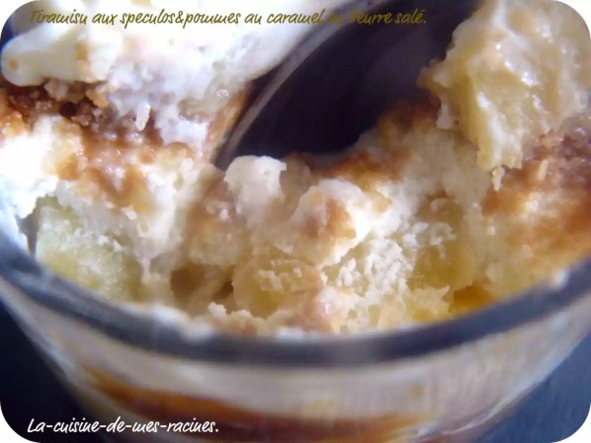 Tiramisu au speculos et pommes au caramel au beurre salé. - photo 3