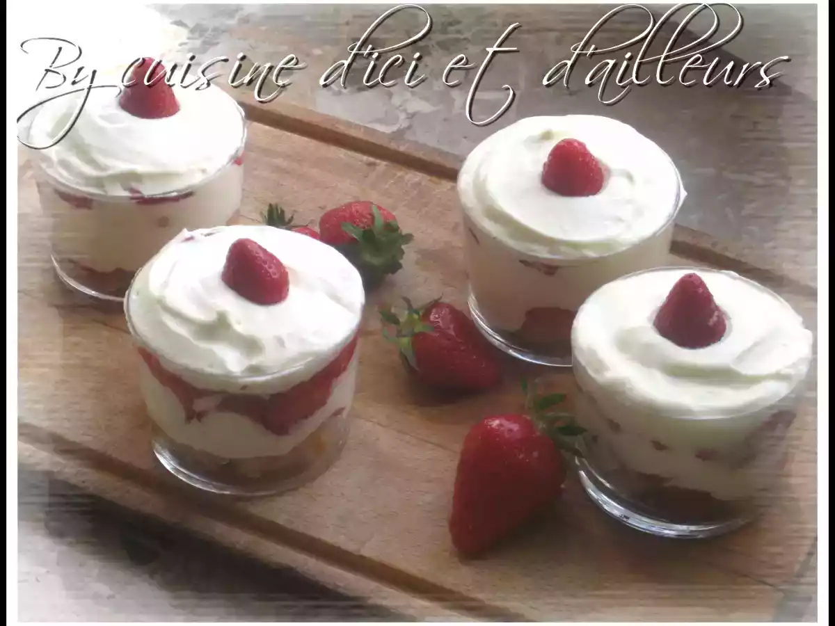 Tiramisu aux fraises a l'huile essentielle de citron