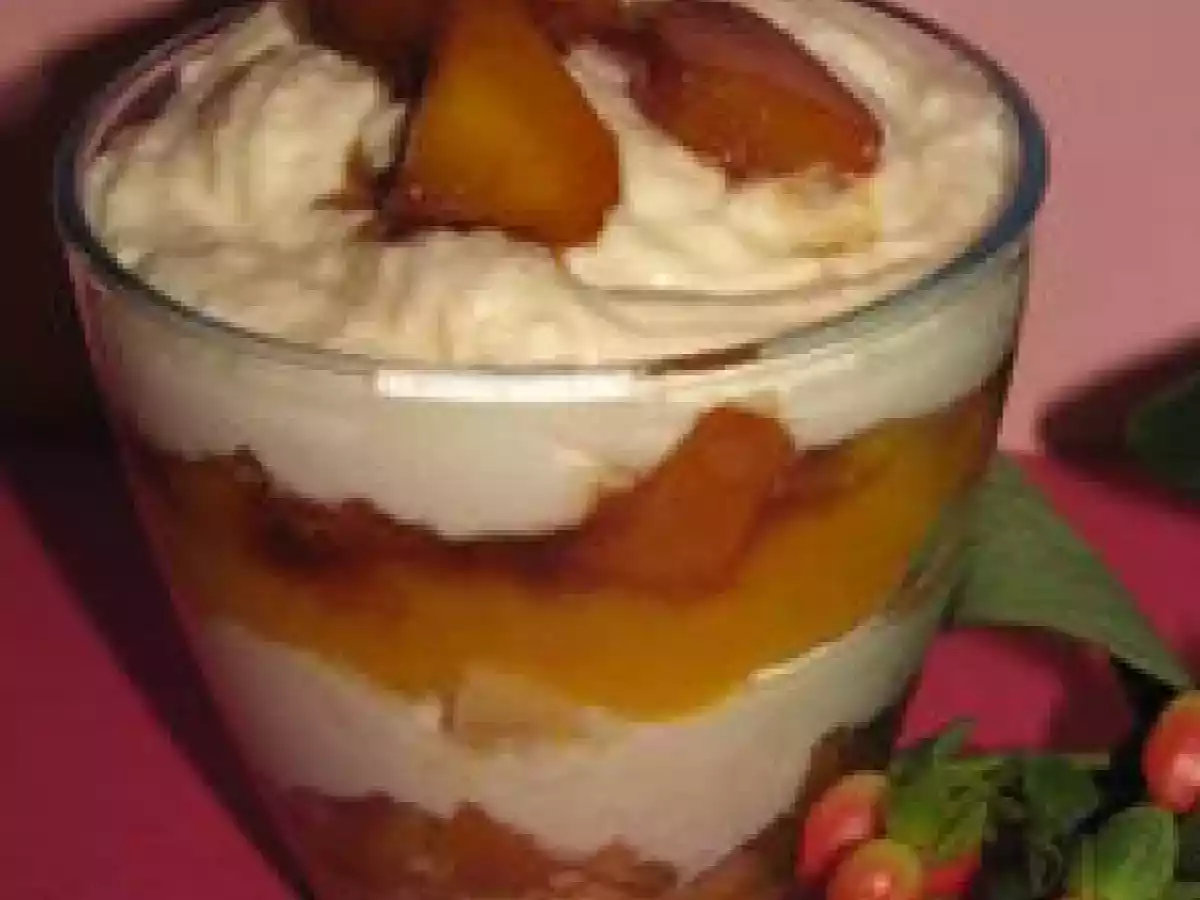 Tiramisu aux pêches au sirop