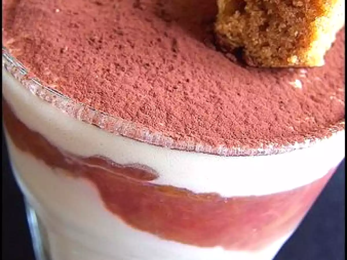 Tiramisu de rêve au pain d'épices et compotée de rhubarbe à la cannelle