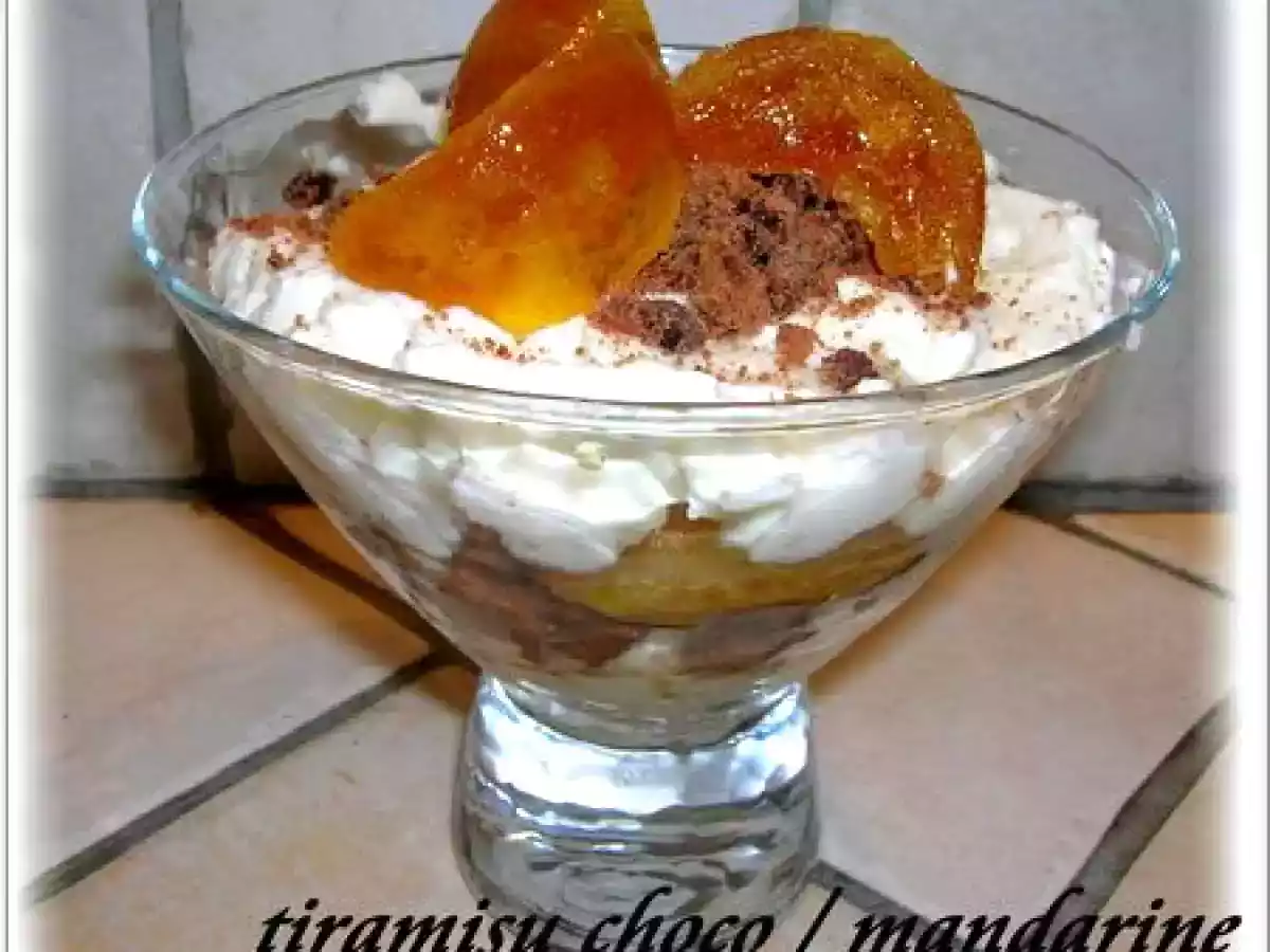 TIRAMISU EN VERRINE AUX MANDARINES ET COOKIES CHOCOLAT