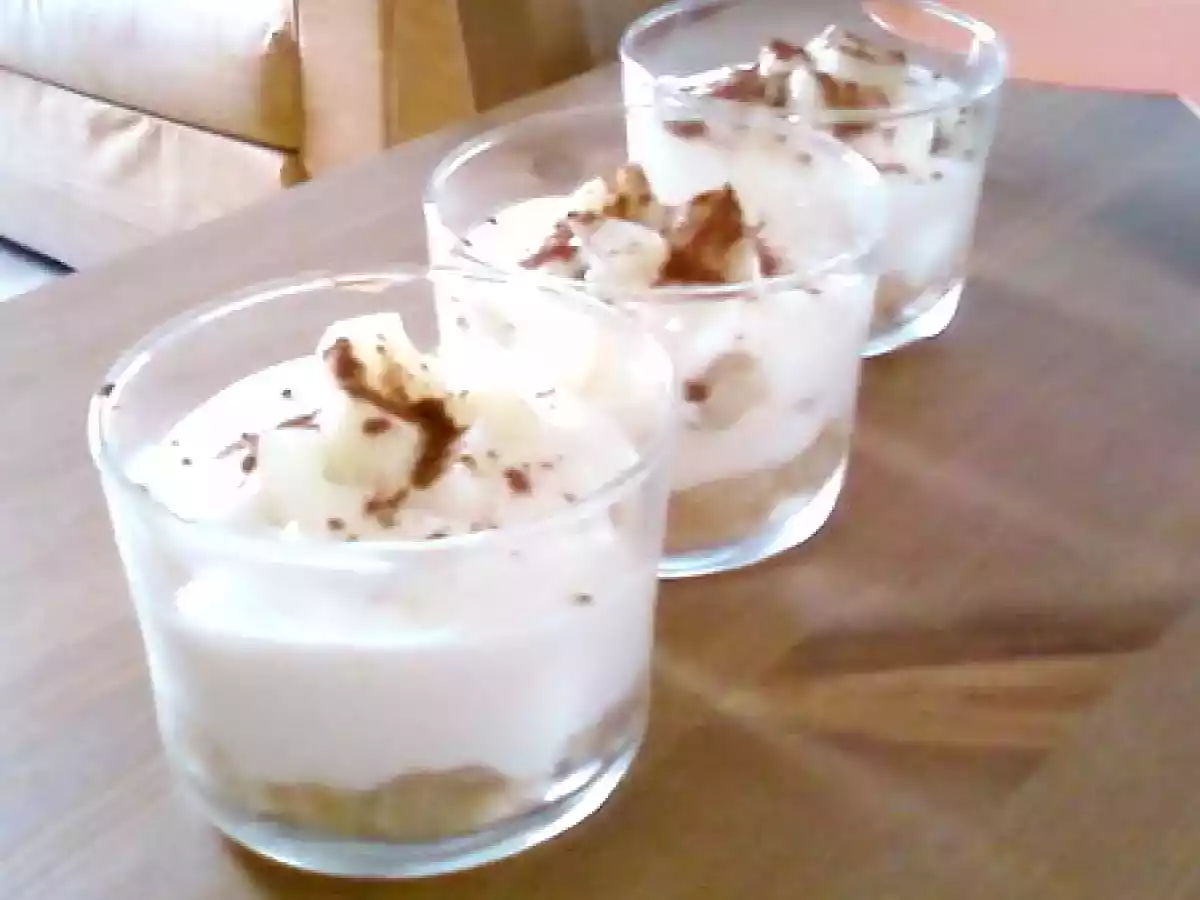 Tiramisu poire/chocolat pour ceux qui n'aime pas le café.