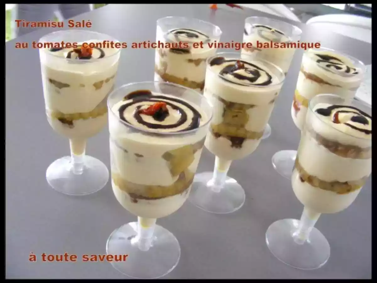 Tiramisu salé aux tomates confites, parmesan et artichauts - photo 2