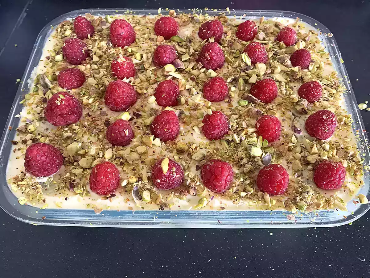 Tiramisu sans gluten à la pistache et aux framboises - photo 3