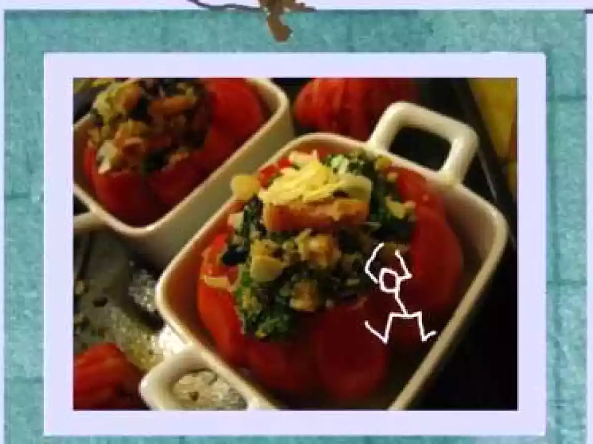 Tomate coeur de boeuf farcie aux épinards