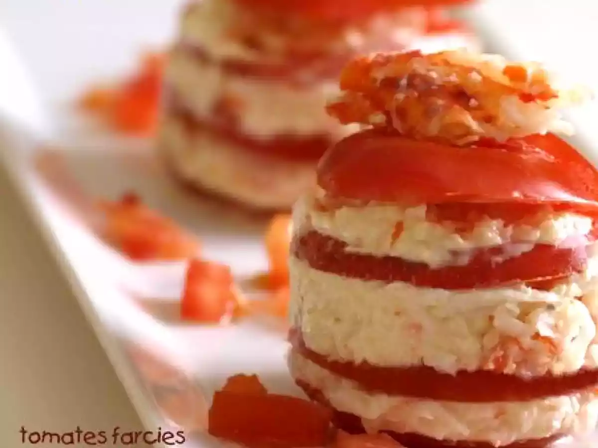 Tomates farcies à la Mamina pour l'été, crabe et ricotta