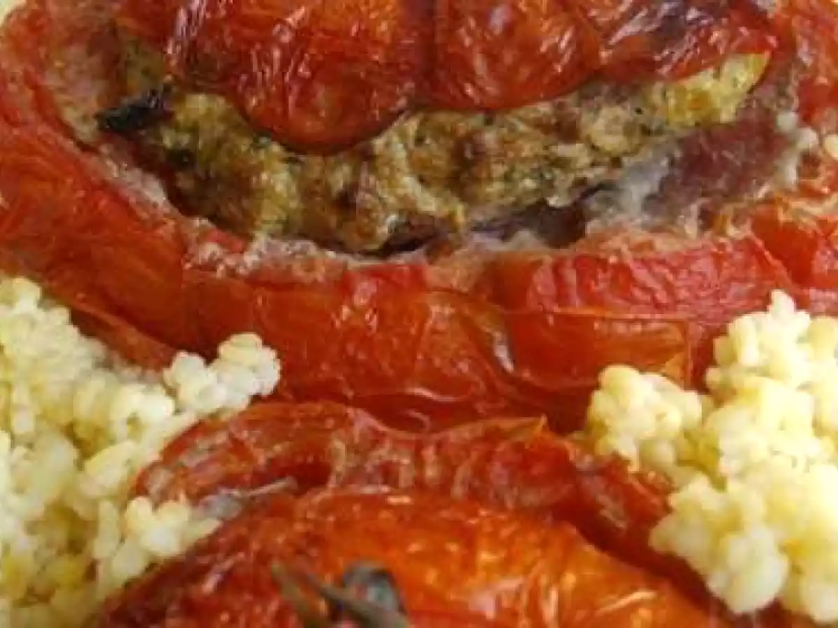 Tomates farcies à la viande et coriandre