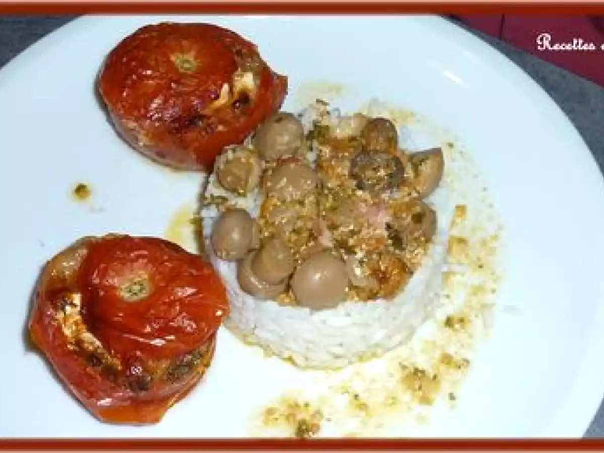 TOMATES FARCIES AU CHÈVRE ET AUX CHAMPIGNONS