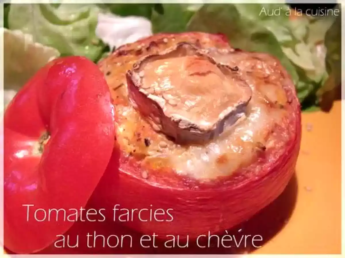 Tomates farcies au thon et gratinées au chèvre