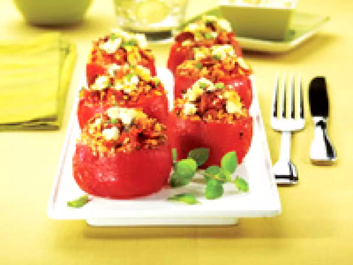Tomates farcies d'agneau à la menthe