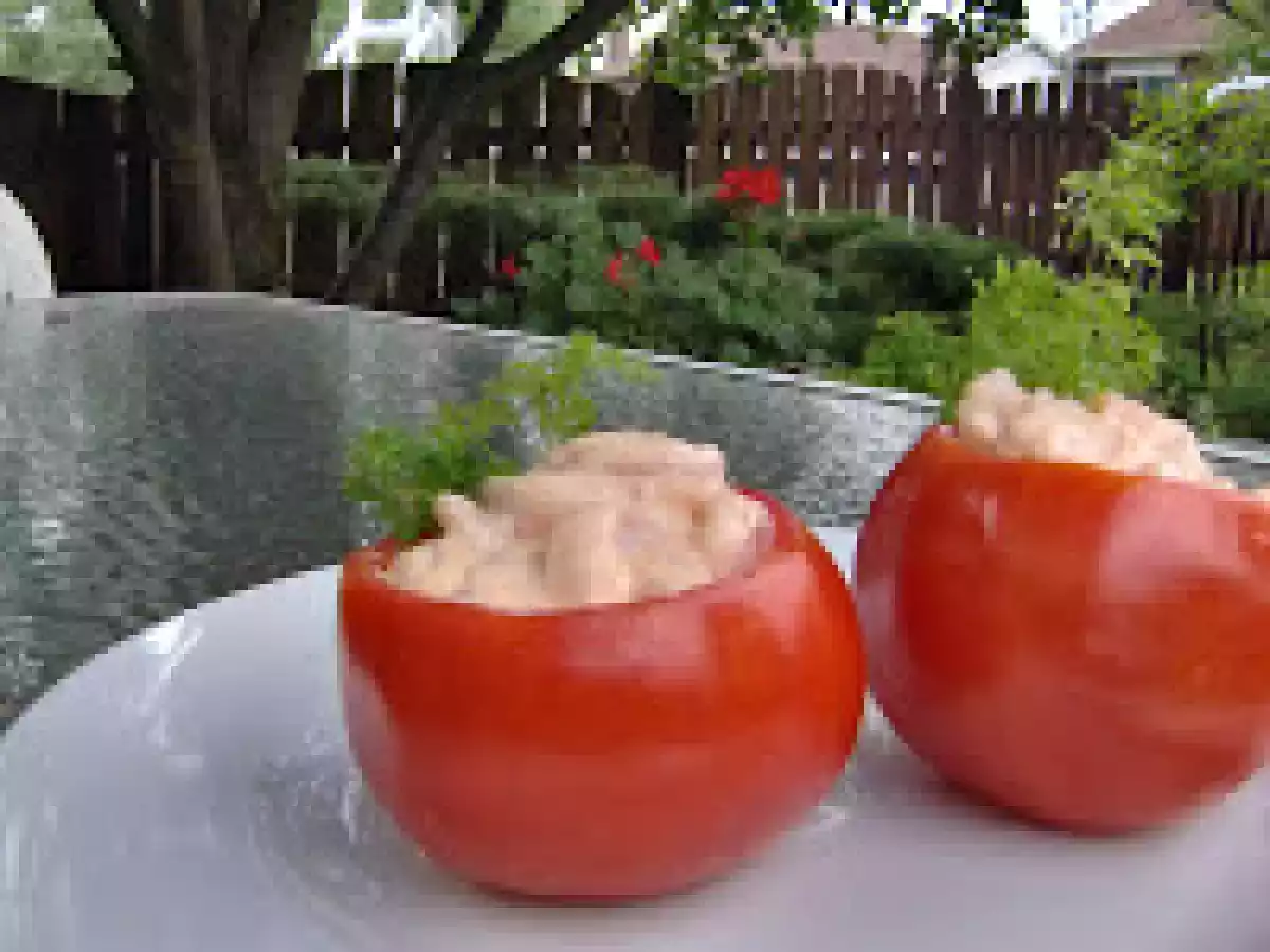 Tomates farcies très fraiches aux crevettes