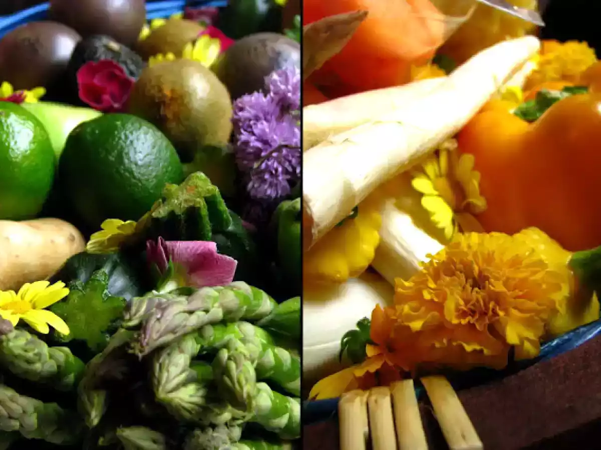Tomates, poivrons et framboises à l'huile d'olive sucrée