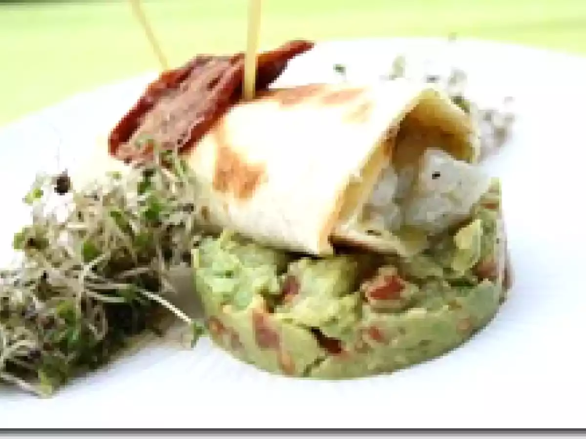 Tortilla au Tartare de Saint-jacques, Pesto et Guacamole Tomaté - photo 2