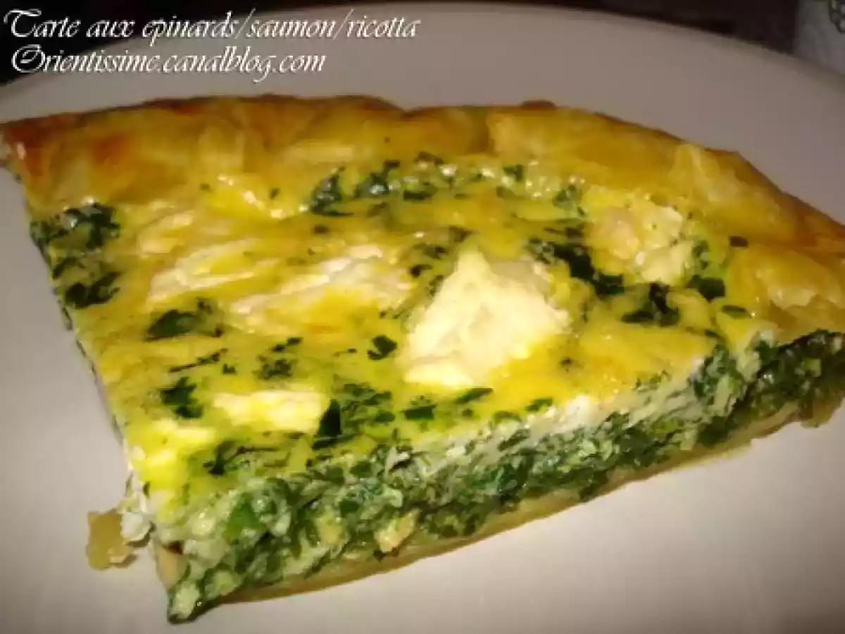 Tourte au saumon, épinards et ricotta